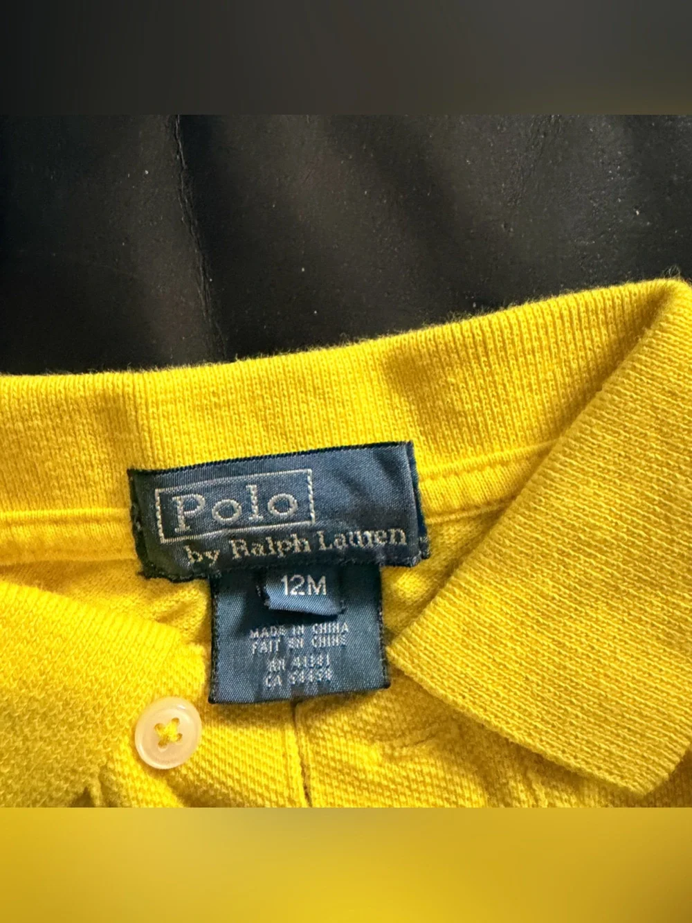 Ralph Lauren Yellow Polo shirt 12m